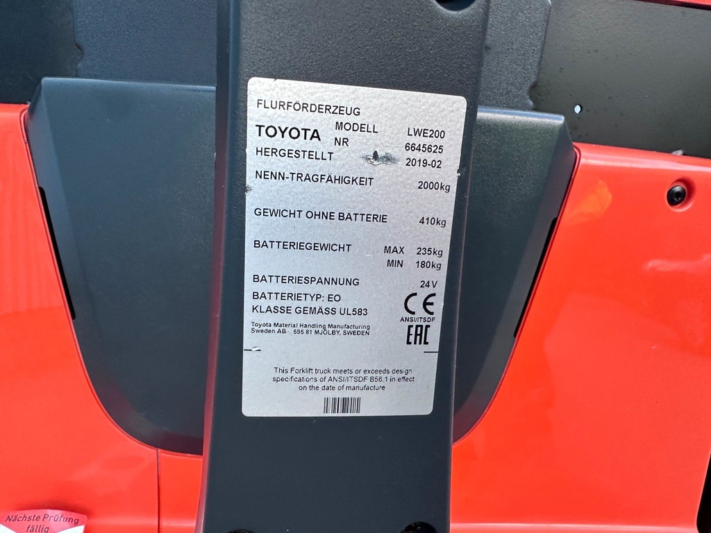 Toyota LWE200 2400mm Gabeln 2018 Elektro Hubwagen 9