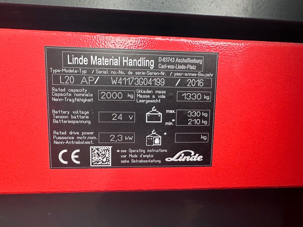 Linde L20 AP 2000kg Hochhubwagen 3084mm Hub 10