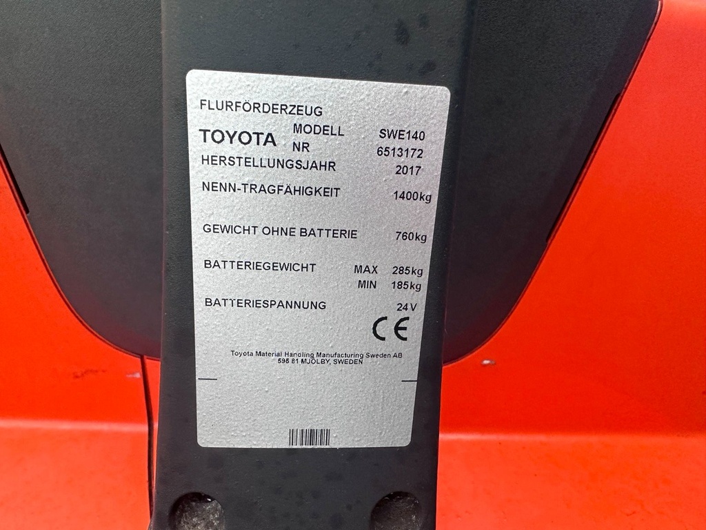 Toyota SWE140 Standard 4105mm Hochhubwagen Elektrisch 8